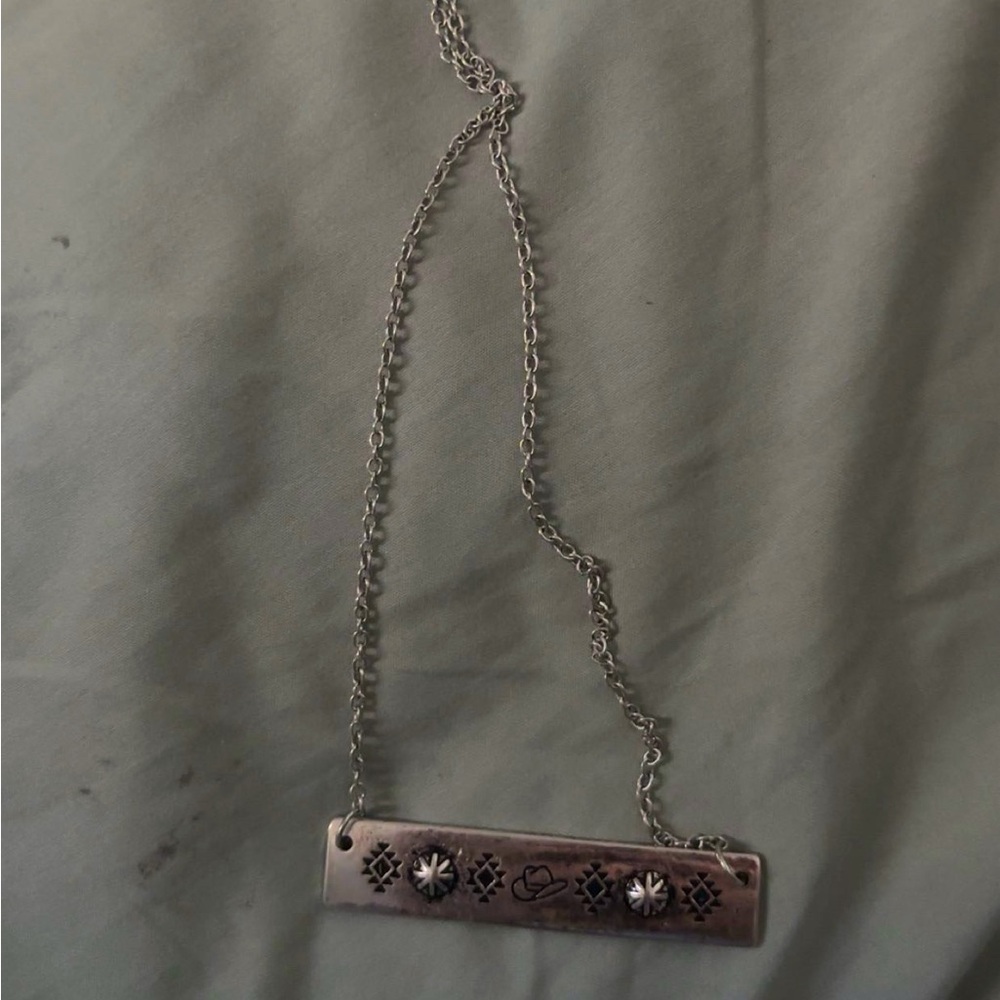 Cowboy hat bar necklace